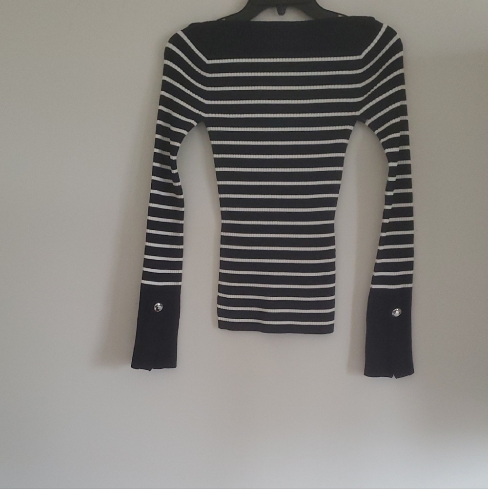 NWOT A.L.C. ANYA RIBBED STRIPE BOAT-NECK TOP /SWEATER/ - Picture 7 of 16